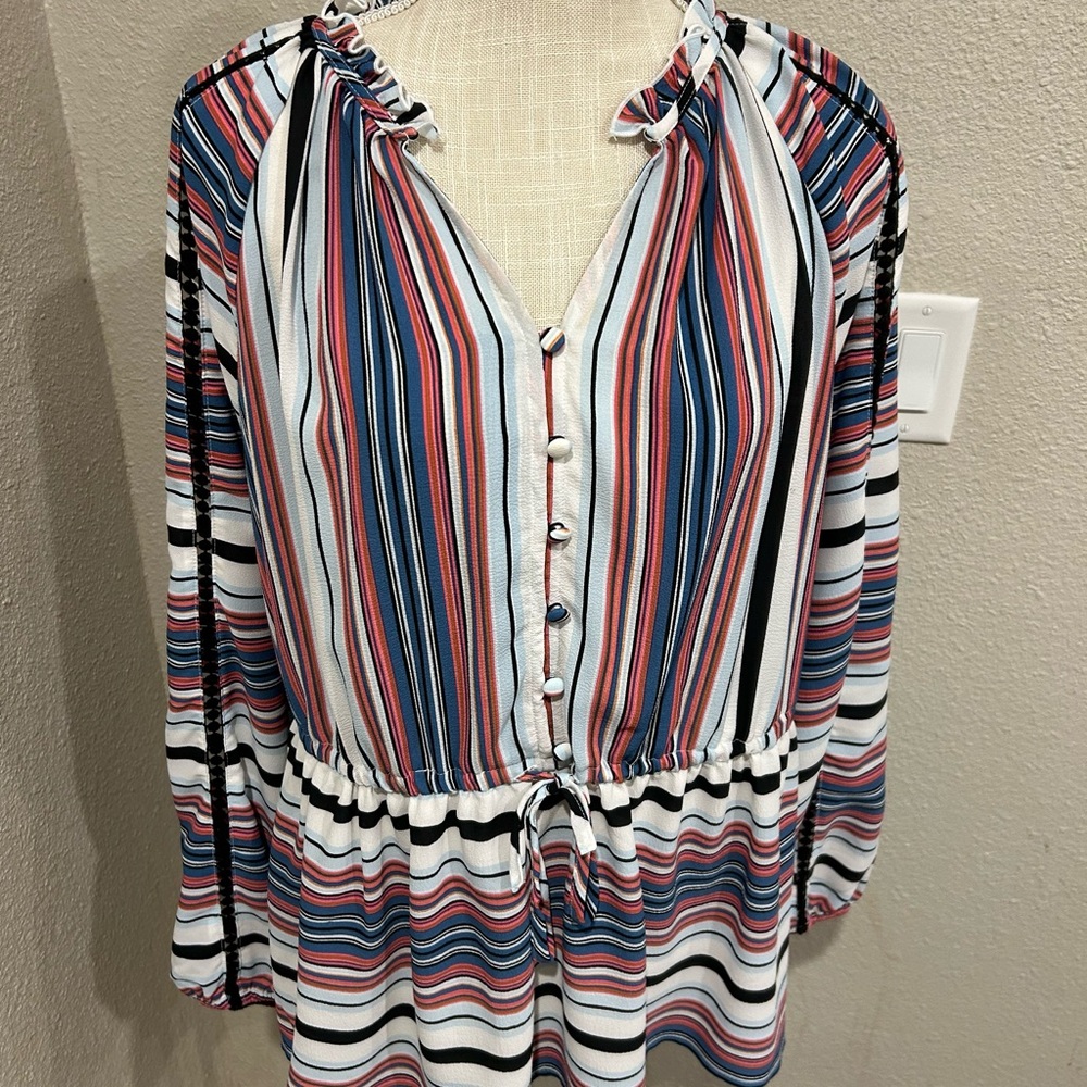 Lane Bryant peplum striped top